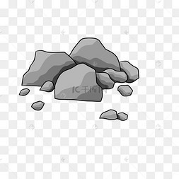 手绘零碎的石头插画