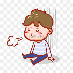 男孩难过卡通