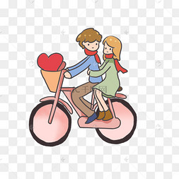 情侣骑自行车图片漫画图片