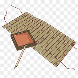 竹简古代教育插画