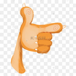 数字8手势装饰插画