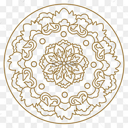 中式花朵古典花纹矢量图