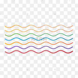 卡通彩色波浪线元素