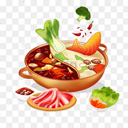 手绘麻辣鸳鸯火锅