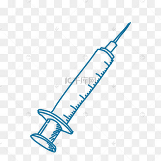 手绘黑线画医生医疗注射针图