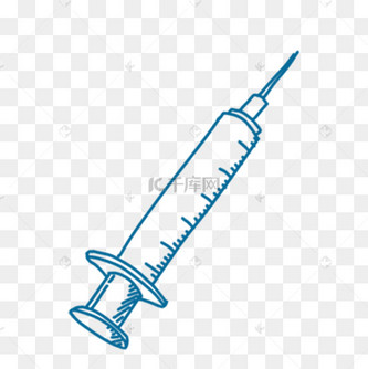 手绘黑线画医生医疗注射针图