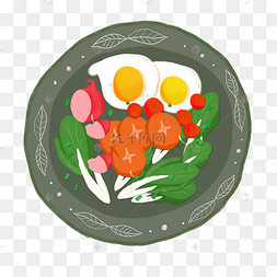 盘装蔬菜沙拉美食