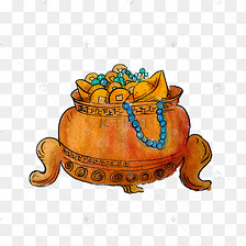 红色元宝聚宝盆