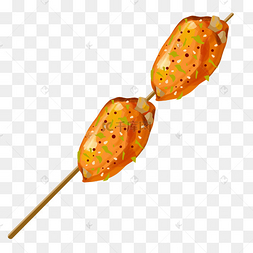 卡通美味肉串插画