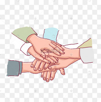 携手共治蓝色卡通创意艺术字设计