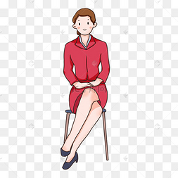 礼仪标准坐姿created with snap商用古风坐姿美女手绘插画created
