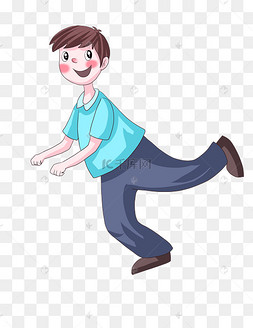 跑步的小孩简笔画