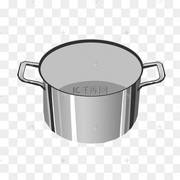 灰色锅具卡通插画