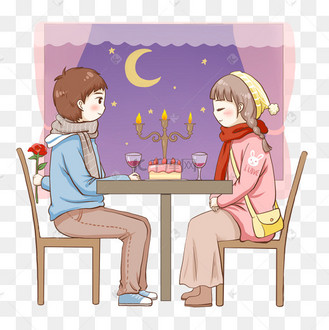 情人节情侣共进烛光晚餐