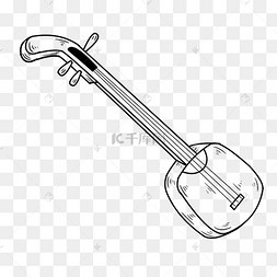 创意线描三弦插画