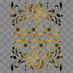 中式描金花纹底纹纹理