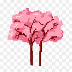 樱花树像素画