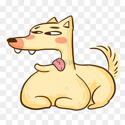 张着大嘴巴的卡通小黄狗