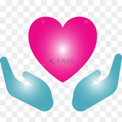 可爱彩色双手呵护矢量图