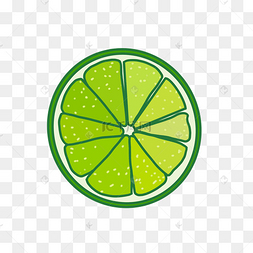 青柠檬片手绘素材