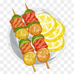 串串店铺卡通图