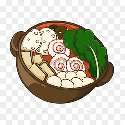 美食食品砂锅卡通