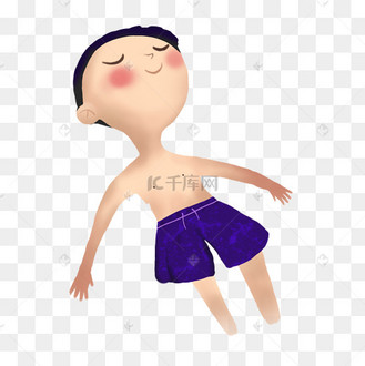 打赤膊的小男孩