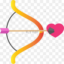 浅色卡通风格矢量爱心箭