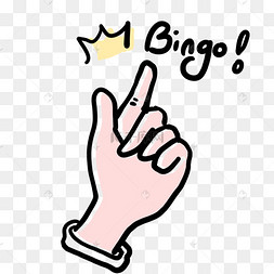 手绘个性手指与艺术字