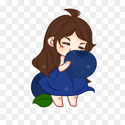 女孩吃营养丰富的蓝莓