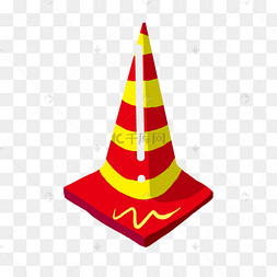 三角形交通路锥插画卡通防撞锥施工路障隔离警示紫色三角形警示牌没有