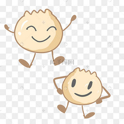 包子大人手绘插画卡通可爱食物享受美食设计元素大笑的包子可爱卡通