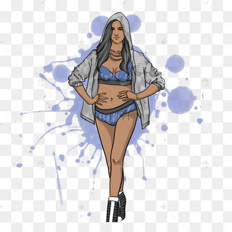 维多利亚的秘密模型走秀手绘内衣风格时尚设计