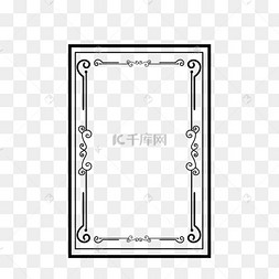 手绘创意复古花纹边框下载 png下载psd手绘欧式相框线条画框图下载