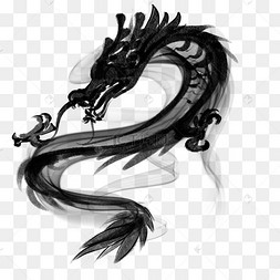水墨龙毛笔画