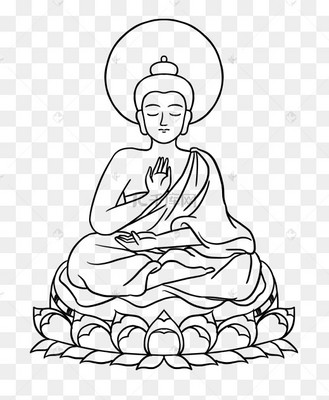 打坐佛祖线描