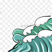 卡通海浪创意插图
