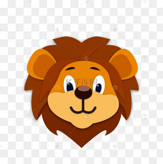 剪纸动物头像可爱卡通狮子头