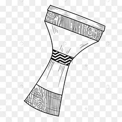 手绘线描的非洲鼓