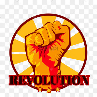 红色复古风格拳头革命