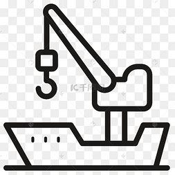 交通工具工地吊车图标免抠图