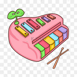 手绘可爱电子琴png免抠图