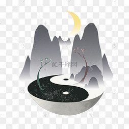 阴阳五行八卦图阴阳五行八卦图水墨风阴阳鱼矢量水墨太极阴阳鱼墨太极