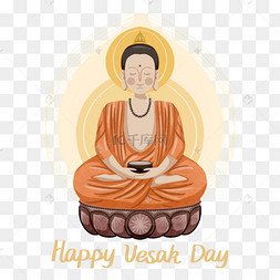 简约手绘浴佛节元素