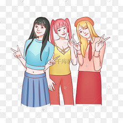 闺蜜聚会卡通图片