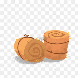 两捆农场草卷免扣图