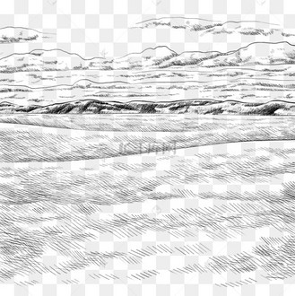 线描草原大场景