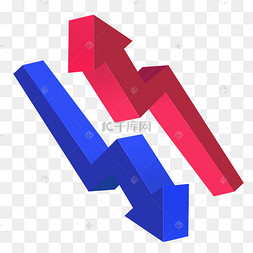 卡通彩色上升下降箭头免抠图标