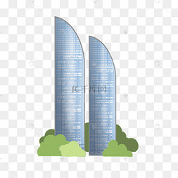 地标建筑厦门双子塔下载 png下载psd手绘深圳建筑下载 png下载psd手绘