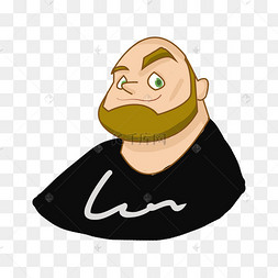 外国人卡通滑雪人物